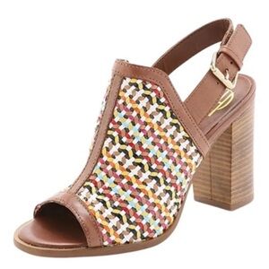 House of Harlow Woven Leather Sandal Heels